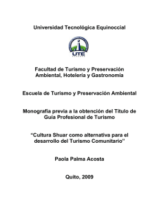 Universidad Tecnológica Equinoccial Facultad de Turismo y