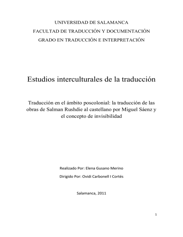 Estudios Interculturales De La Traducci n