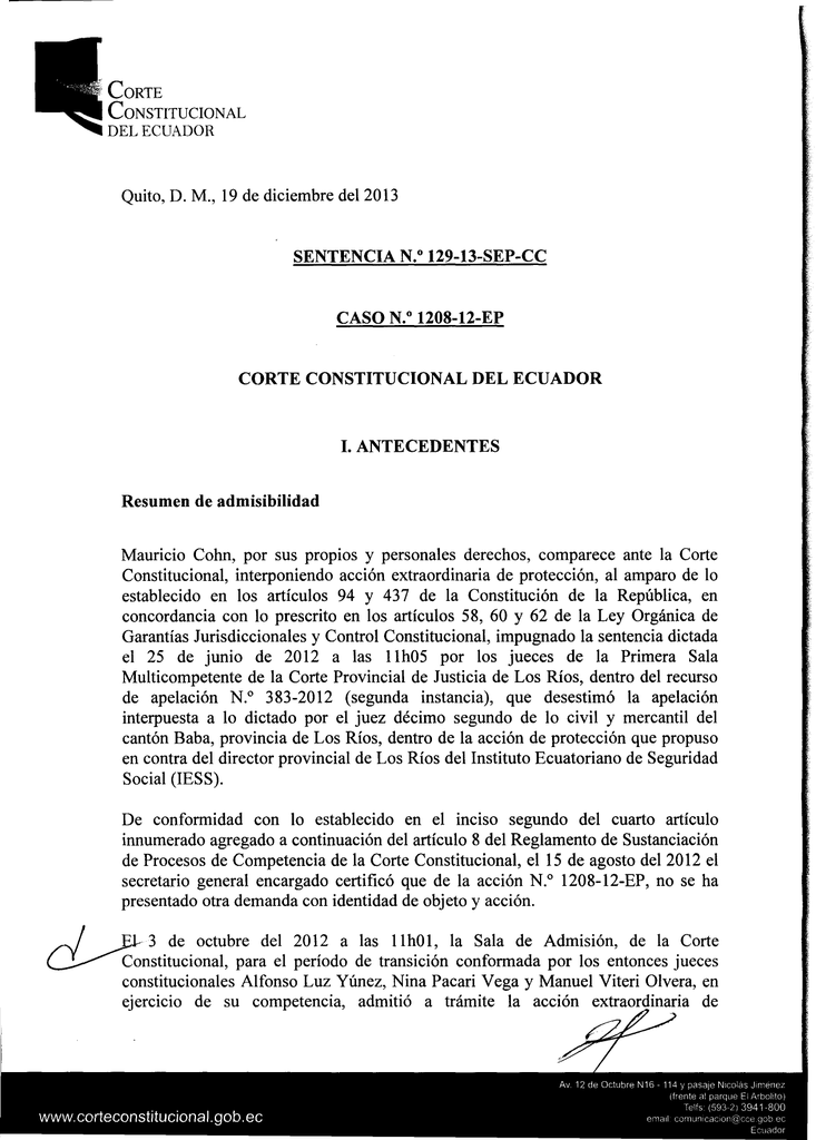 Descargar Sentencia - Corte Constitucional del Ecuador