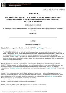 Ley 18.026 Cooperación con la Corte Penal Internacional