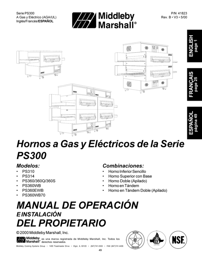 MANUAL DE OPERACIÓN DEL PROPIETARIO Hornos A Gas Y