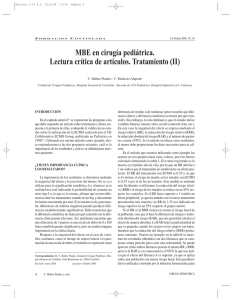 MBE en cirugía pediátrica. Lectura crítica de artículos. Tratamiento (II)