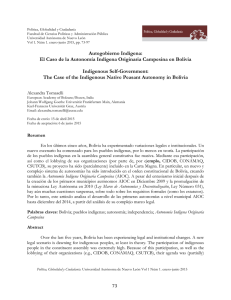 El Caso de la Autonomía Indígena Originaria Campesina en Bolivia