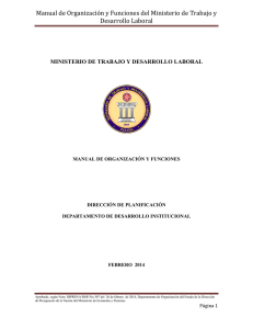 Manual de Organización y Funciones del Ministerio de Trabajo y