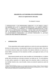 ANALISIS DE LA LEY NACIONAL DE CATASTRO 26209 (Hacia