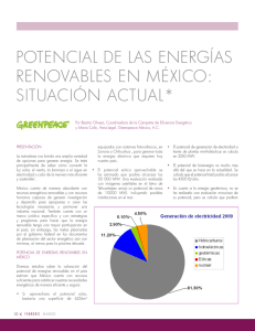 Potencial de las energías renovables en México. Situación actual.