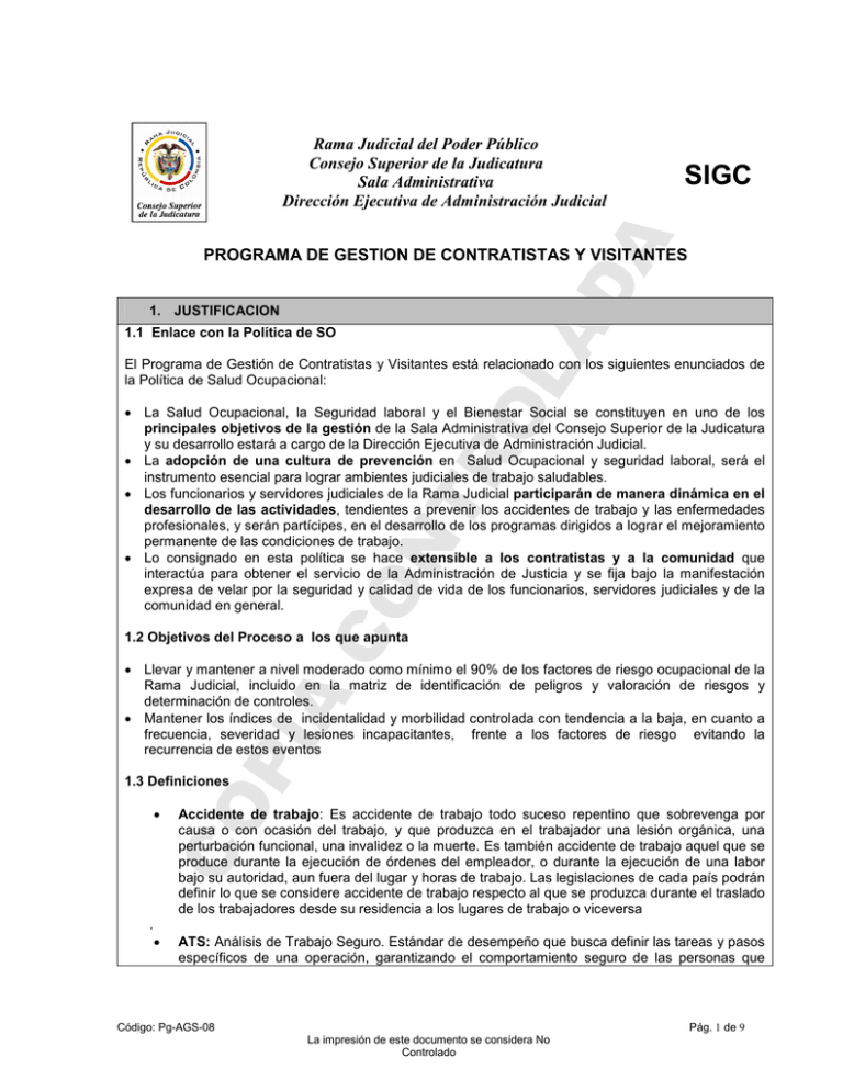 Programa De Gestión De Contratistas Y Visitantes 4930