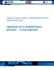 Legislación de un establecimiento educativo a nivel preescolar