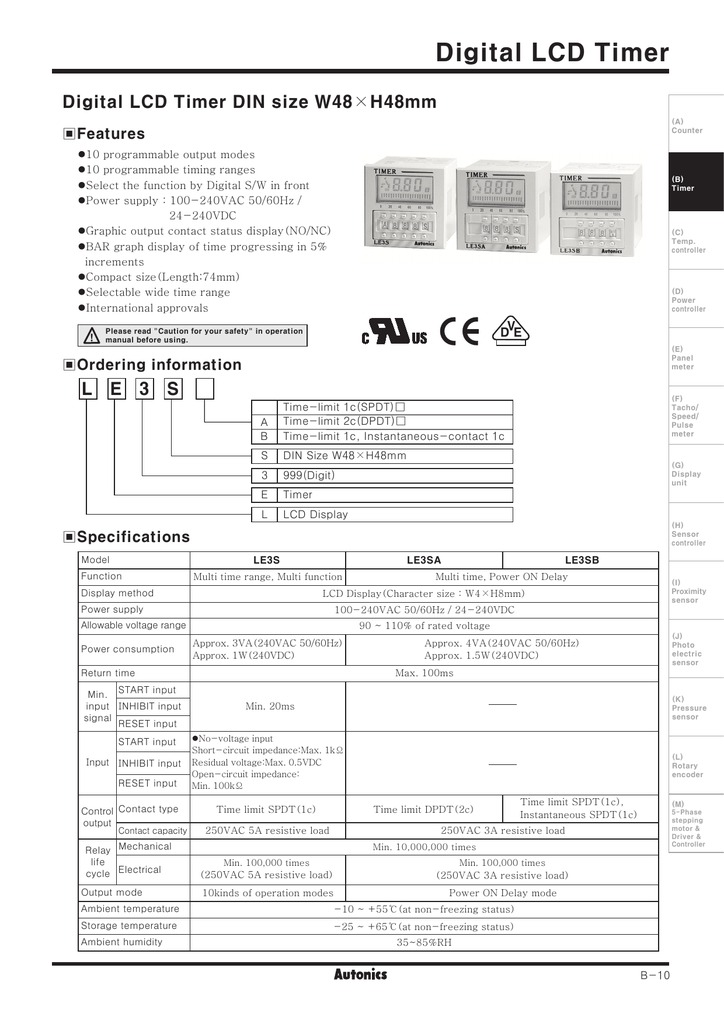 Autonics Le3s Timer Manual Pdf