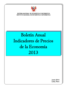 Boletín Anual. Indicadores de Precios de la Economía 2013