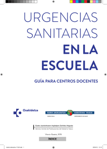 Urgencias Sanitarias en la Escuela. Guía para Centros