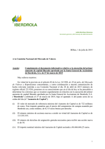 Complemento al documento informativo relativo