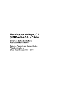 Manufacturas de Papel, C.A. (MANPA) S.A.C.A. y Filiales