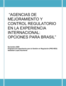 agencias de mejoramiento y control regulatorio en la - Pro-Reg