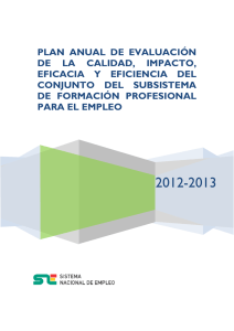 plan anual de evaluación de la calidad, impacto, eficacia y