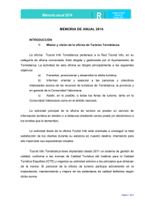 Memoria anual 2014 - Ayuntamiento de Torreblanca