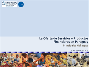 Oferta de los servicios y Productos Financieros en