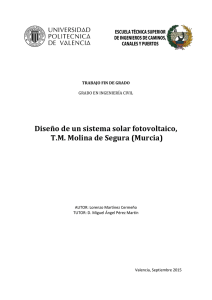 Diseño de un sistema solar fotovoltaico, T.M. Molina de Segura