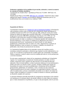 Ordenanza reguladora de las medidas de prevención, asistencia y