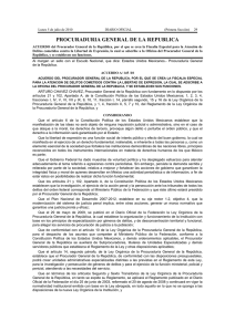 Nuevo Decreto Fiscalía Especial adscrita a la PGR