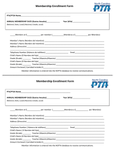 Membership Enrollment Form Membership Enrollment Form
