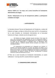 Informe 12/2014 - Gobierno de Aragón