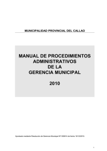 Datos del procedimiento - Municipalidad Provincial del Callao
