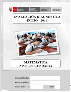 Evaluación diagnóstico MATEMÁTICA de 1° a 5