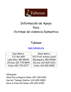 Información de Apoyo Para Victimas de violencia Domestica Tubman