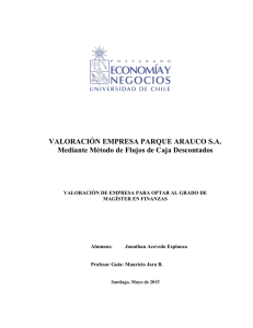 VALORACIÓN EMPRESA PARQUE ARAUCO SA Mediante Método