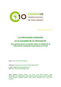 La información ambiental en la sociedad de la información: Una