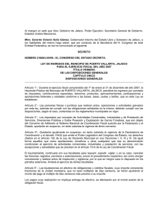 Ley de Ingresos del Municipio de Puerto Vallarta, Jalisco
