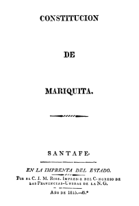 Constitución política del Estado de Mariquita, 1815