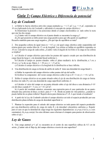 Guía 1:Campo Eléctrico y Diferencia de potencial Ley de Coulomb