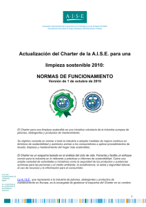 Actualización del Charter de la A.I.S.E. para una limpieza sostenible