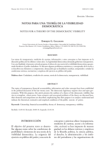 Notas para una teoría de la visibilidad democrática. Notes for a