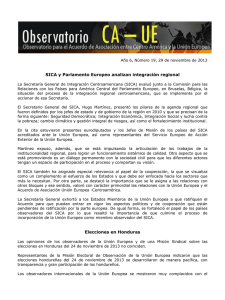 Boletin Observatorio CA-UE, año 6, N° 19, 30 de noviembre de 2013