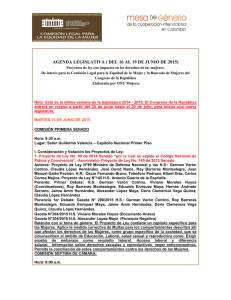 agenda legislativa ( del 16 al 19 de junio de 2015)