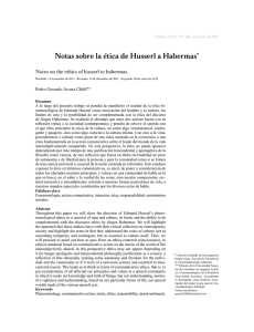 Notas sobre la ética de Husserl a Habermas