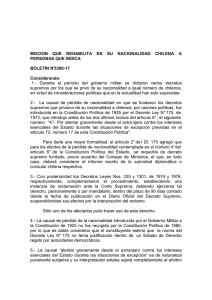 Moción que rehabilita en su nacionalidad chilena a personas que