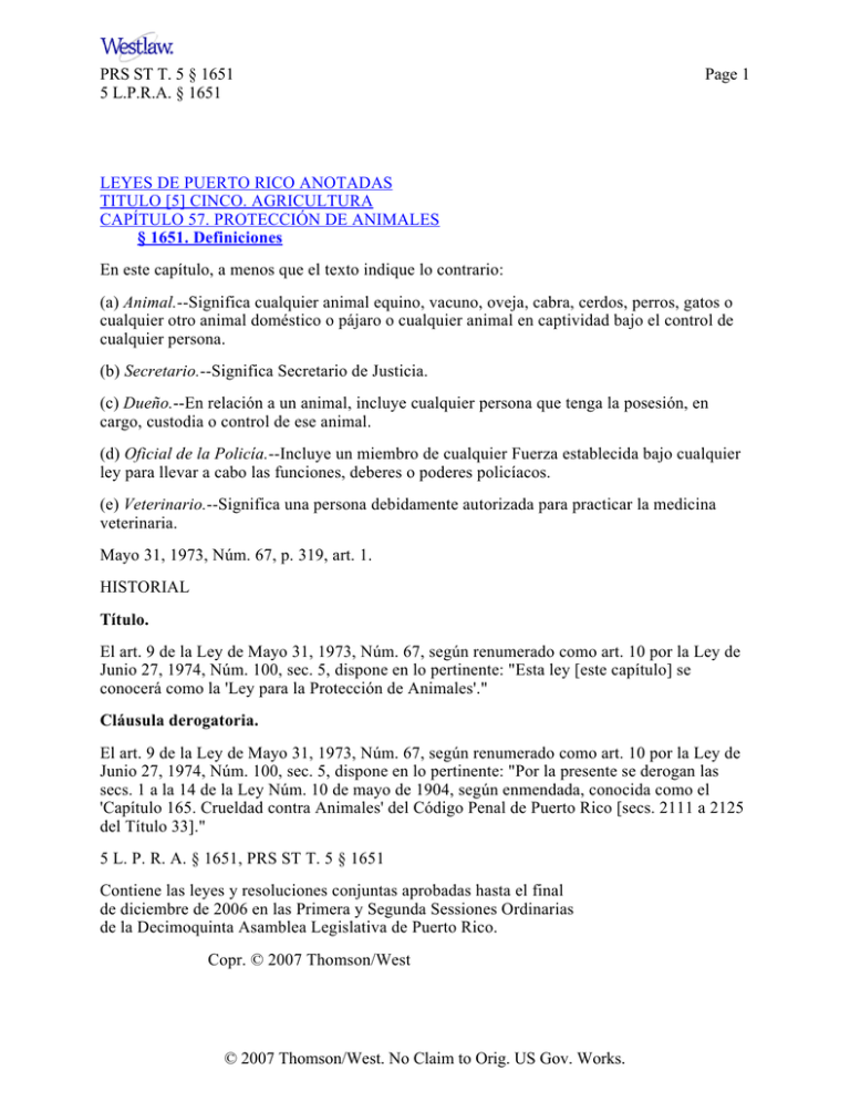 LEYES DE PUERTO RICO ANOTADAS TITULO [5] CINCO