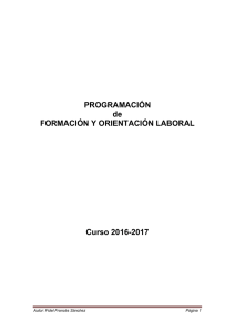 PROGRAMACIÓN de FORMACIÓN Y ORIENTACIÓN LABORAL