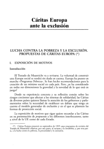 Caritas Europa ante la exclusión