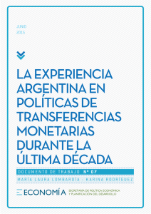 LA EXPERIENCIA ARGENTINA EN POLíTICAS DE