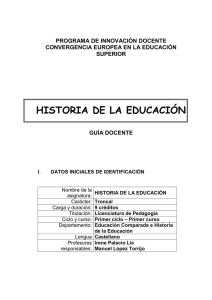 HISTORIA DE LA EDUCACIÓN