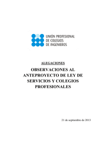 Alegaciones - Unión Profesional de Colegios de Ingenieros