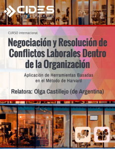 Negociación y Resolución de Conflictos Laborales Dentro de la