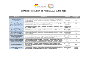 estado de ejecución de programas –junio 2015