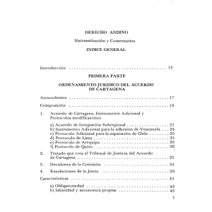 DERECHO ANDINO Sistematizacion y Comentarios INDICE