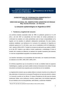 La situación epidemiológica en Argentina al 2012